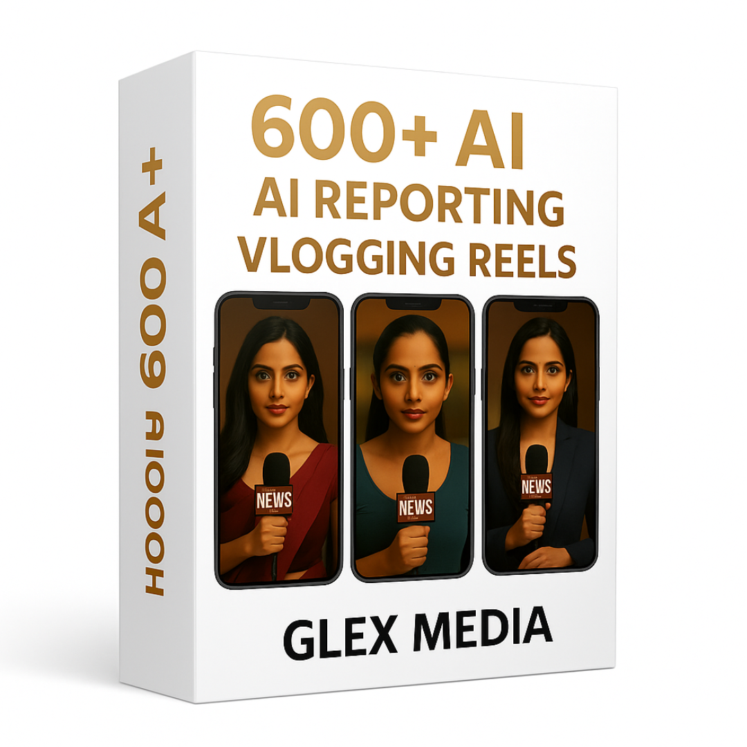 600+ AI Reporting & Vlogging Reels